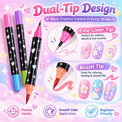 24-Color Nail Art Pen Set – Create Your Own Nail Designs at Home