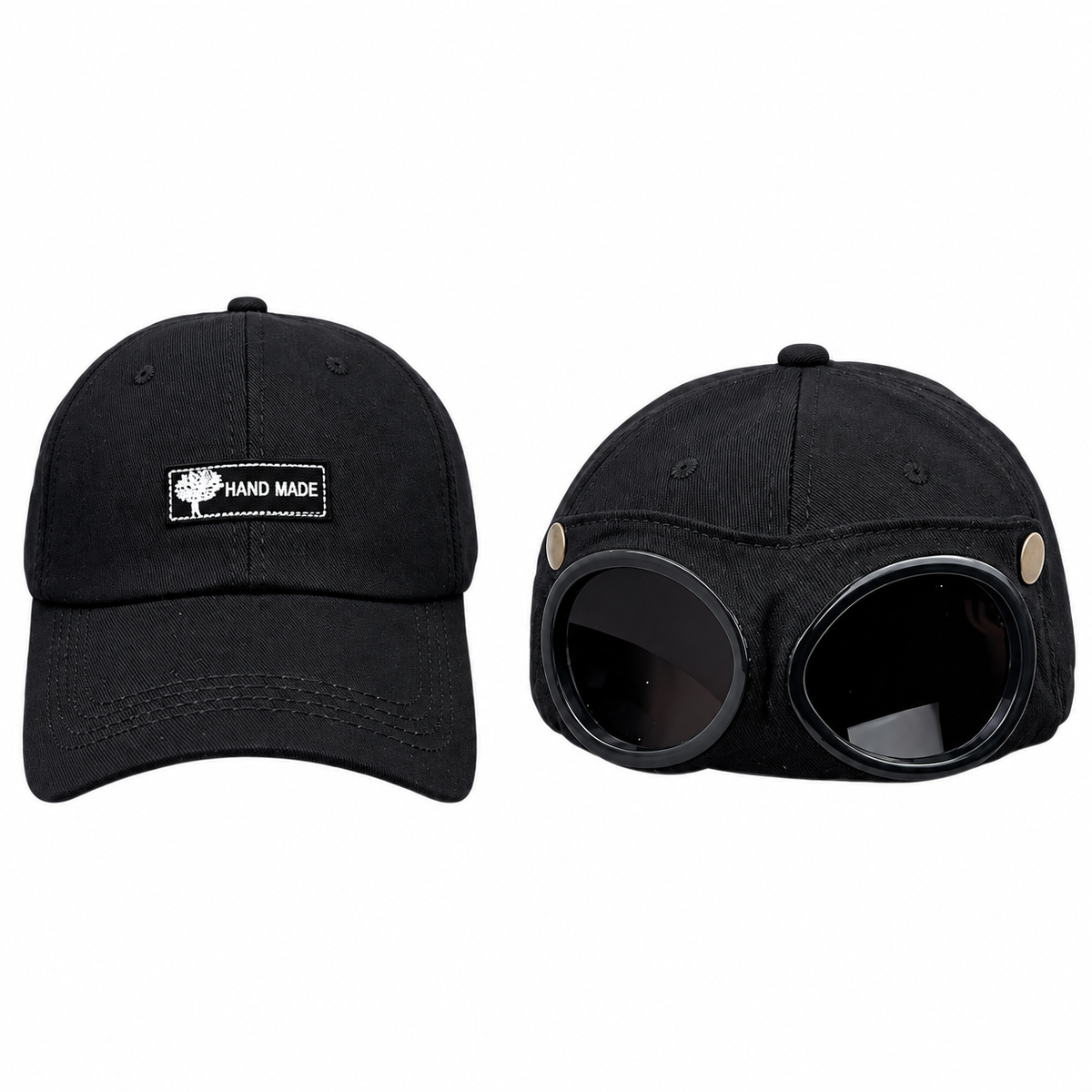 Retro Baseball Aviator Cap with Sunglasses-Inspired Detail – Classic & Cat Ear Styles