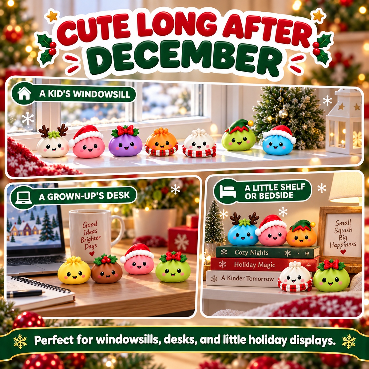 2026 Christmas Advent Calendar - 24 Surprise Kawaii Mini Food Squeeze Toys, Cute Soft Sensory Figures, Stress Relief Holiday Countdown Gift