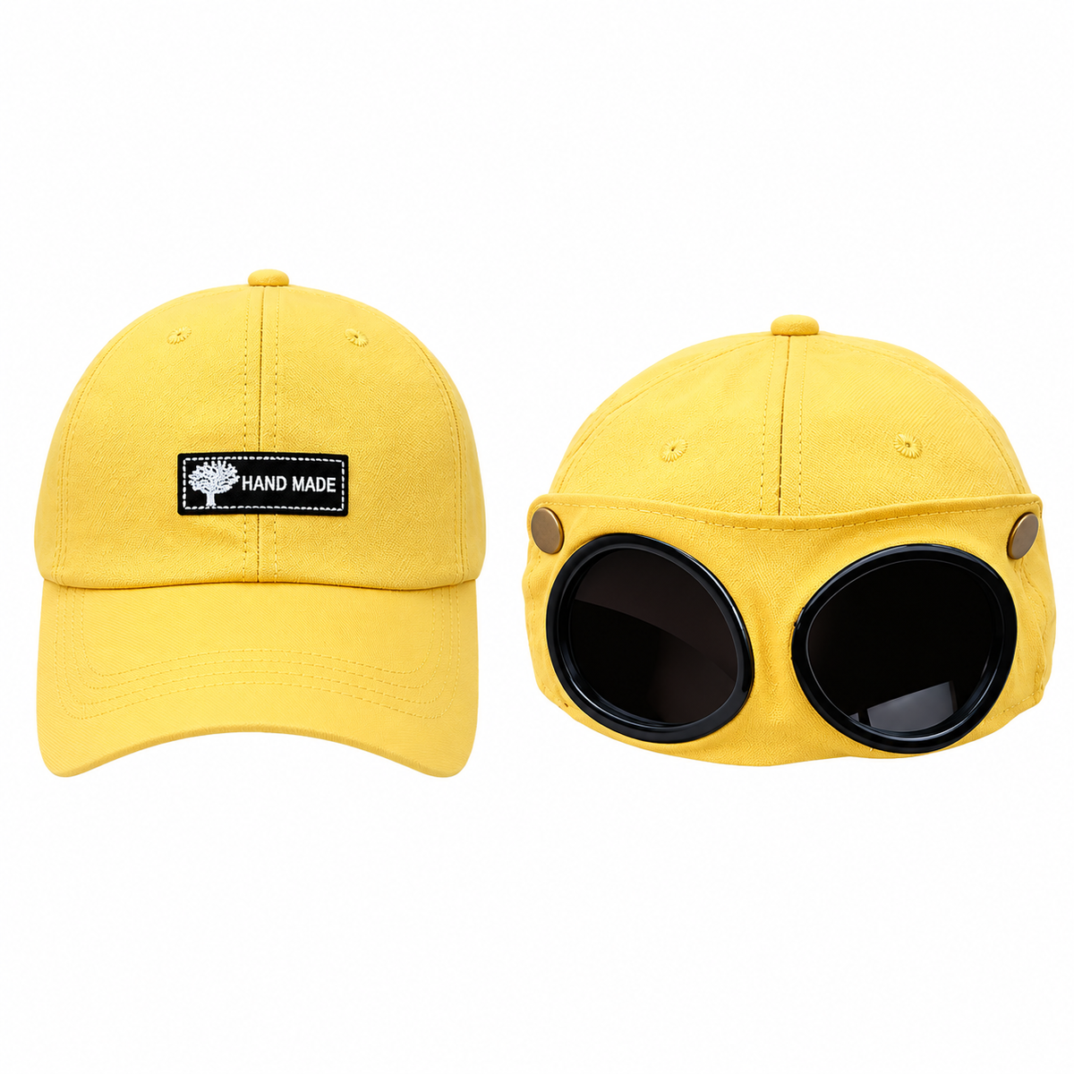 Retro Baseball Aviator Cap with Sunglasses-Inspired Detail – Classic & Cat Ear Styles