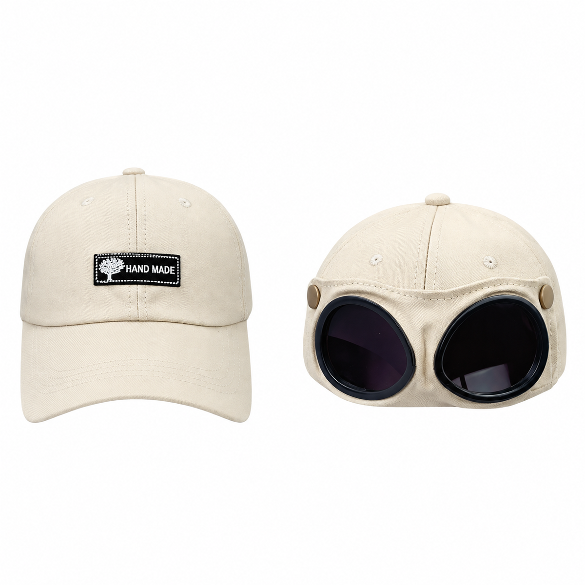 Retro Baseball Aviator Cap with Sunglasses-Inspired Detail – Classic & Cat Ear Styles