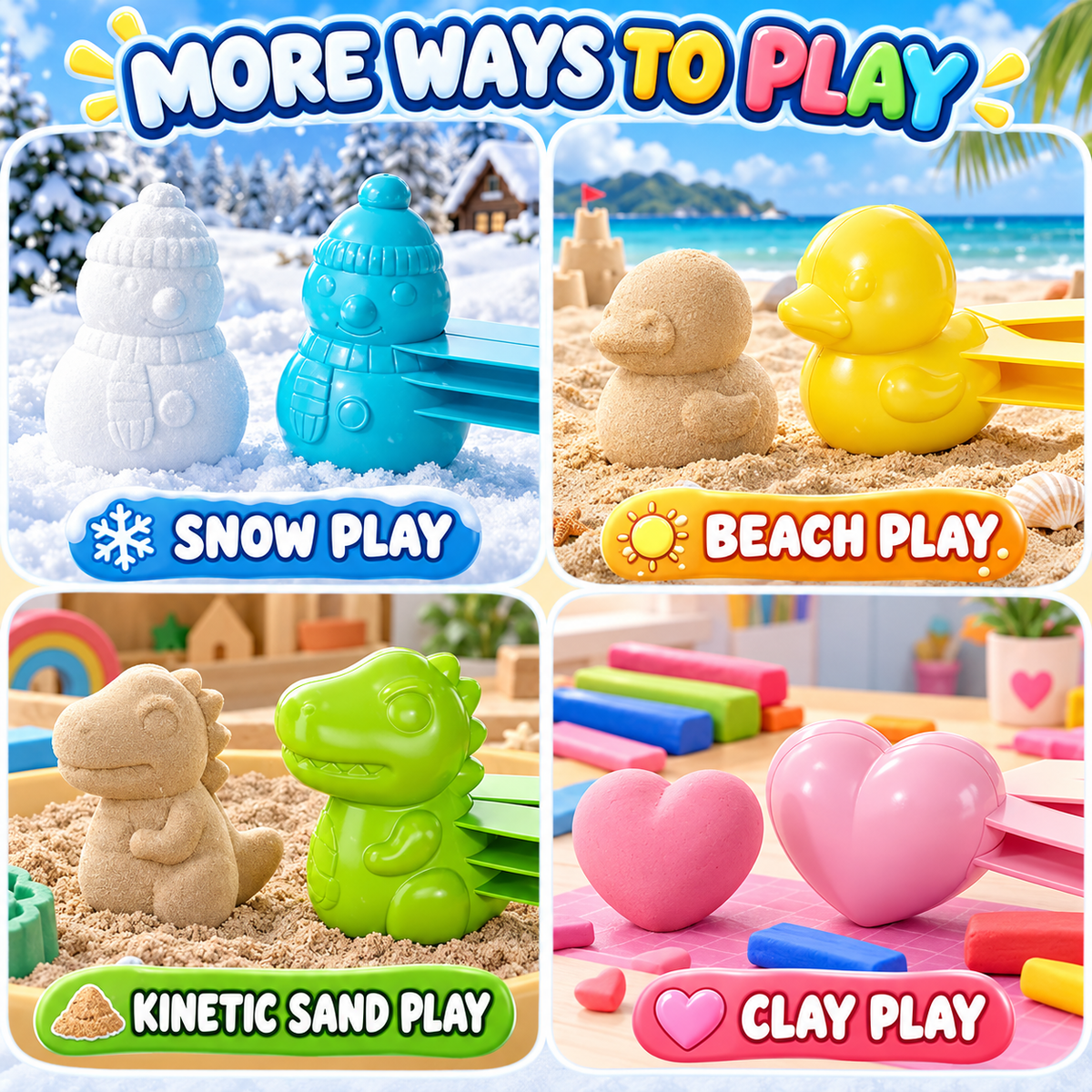 Snowball Maker & Sand Mold Kit – Fun Shape-Making Toys for Kids