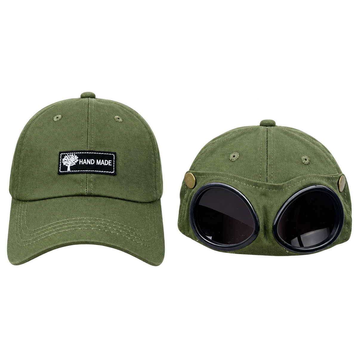 Retro Baseball Aviator Cap with Sunglasses-Inspired Detail – Classic & Cat Ear Styles