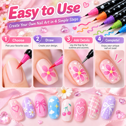 24-Color Nail Art Pen Set – Create Your Own Nail Designs at Home