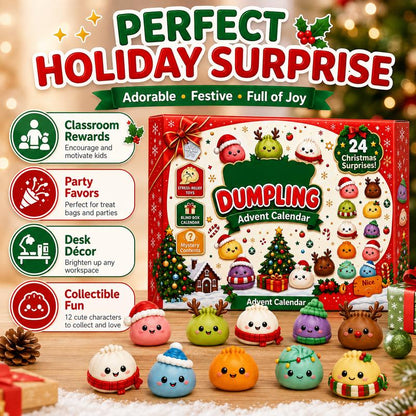 2026 Christmas Advent Calendar - 24 Surprise Kawaii Mini Food Squeeze Toys, Cute Soft Sensory Figures, Stress Relief Holiday Countdown Gift