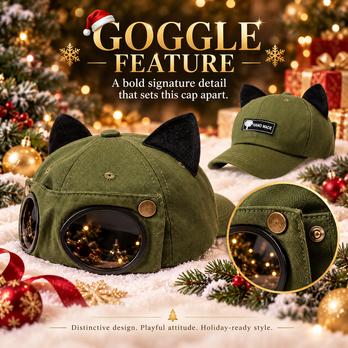 Retro Baseball Aviator Cap with Sunglasses-Inspired Detail – Classic & Cat Ear Styles