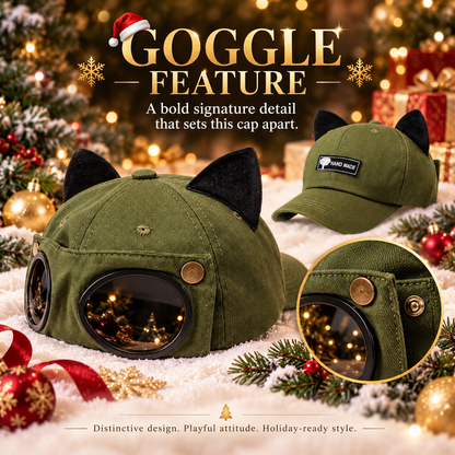 Retro Baseball Aviator Cap with Sunglasses-Inspired Detail – Classic & Cat Ear Styles