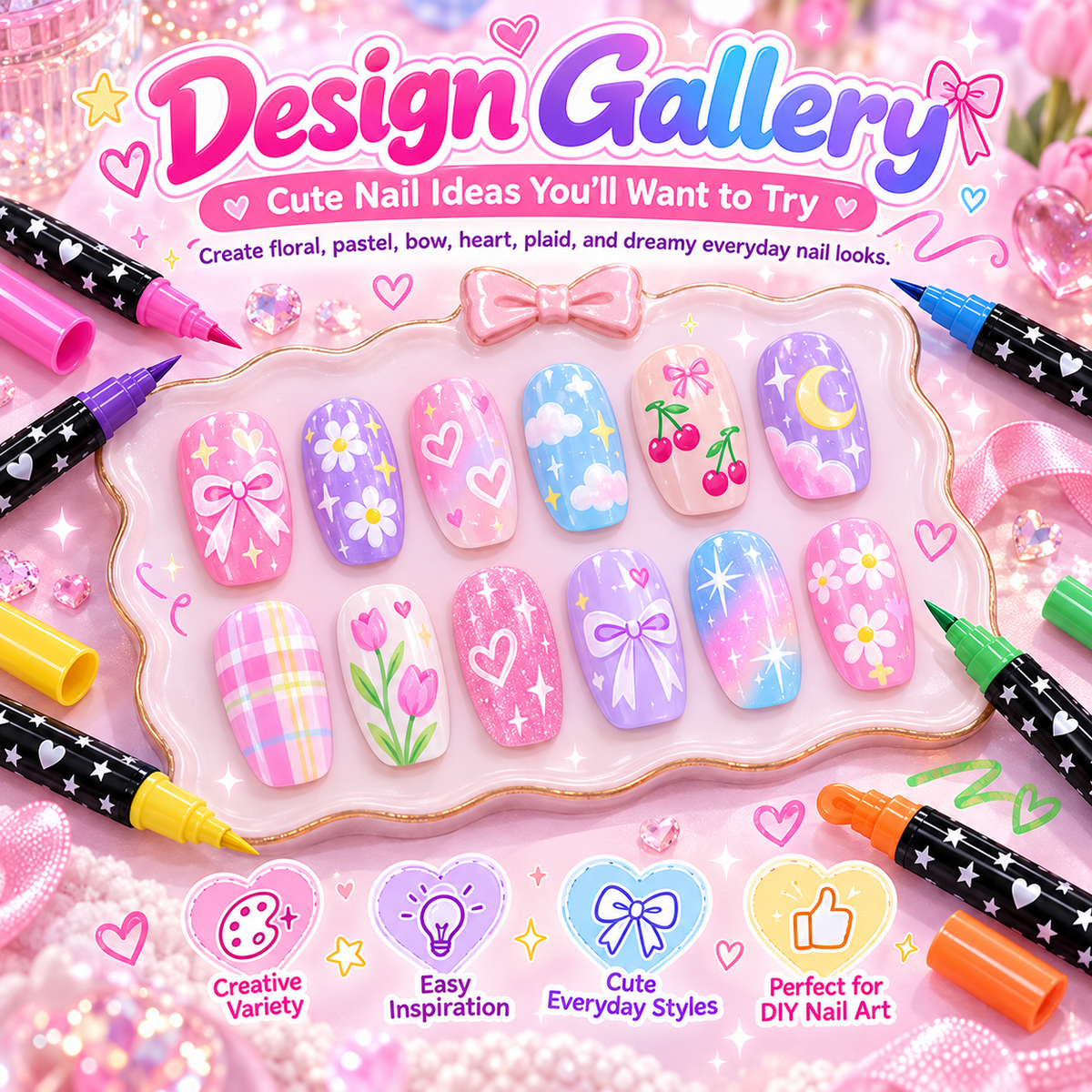 24-Color Nail Art Pen Set – Create Your Own Nail Designs at Home